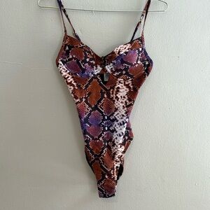 NWOT Sandy Beach Snake Skin One piece swimsuit